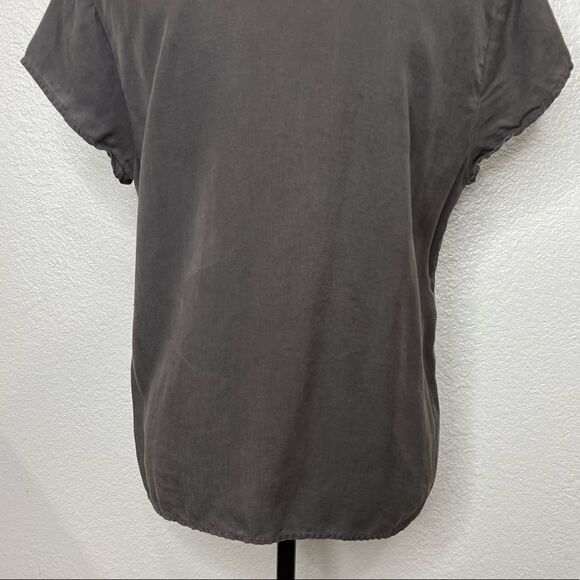 Cloth & Stone Tencel Chocker Surplice Neck Women Gray Top Sz Small - Picture 8 of 12